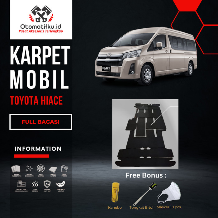 [ OTOMOTIFKU ] Karpet Mobil Toyota Hiace Commuter Bahan Single Layer Ruber EvaPremium Harga 1,850,000 rupiah*Gratis Ongkir