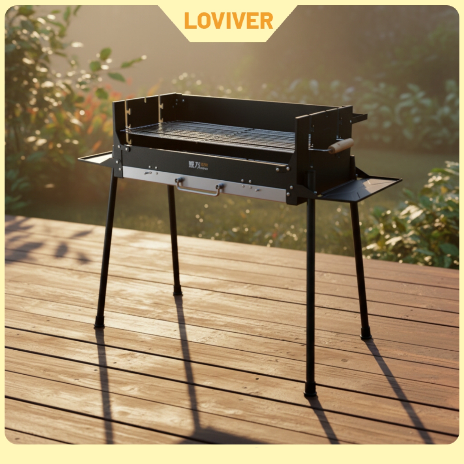 LOVIVER Windproof Portable Charcoal Grill with Carry Bag Heat Resistant Foldable Barbecue Grill Convenient Long-Lasting for Camping ราคา 21,225 บาท*ส่งฟรี