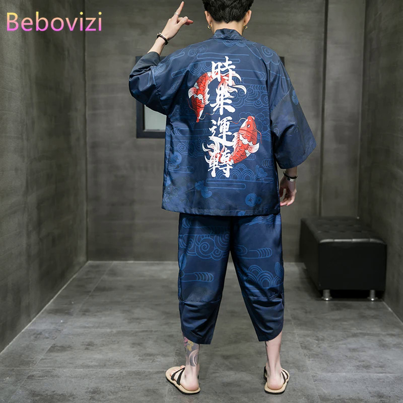 Cộng Với Kích Thước M-5XL Màu Đỏ Màu Xanh Thời Trang Nhật Bản Kimono Daopao Áo Choàng Phù Hợp Với Truyền Thống Trung Quốc Quần Áo Phong Cách Phương Đông Ta