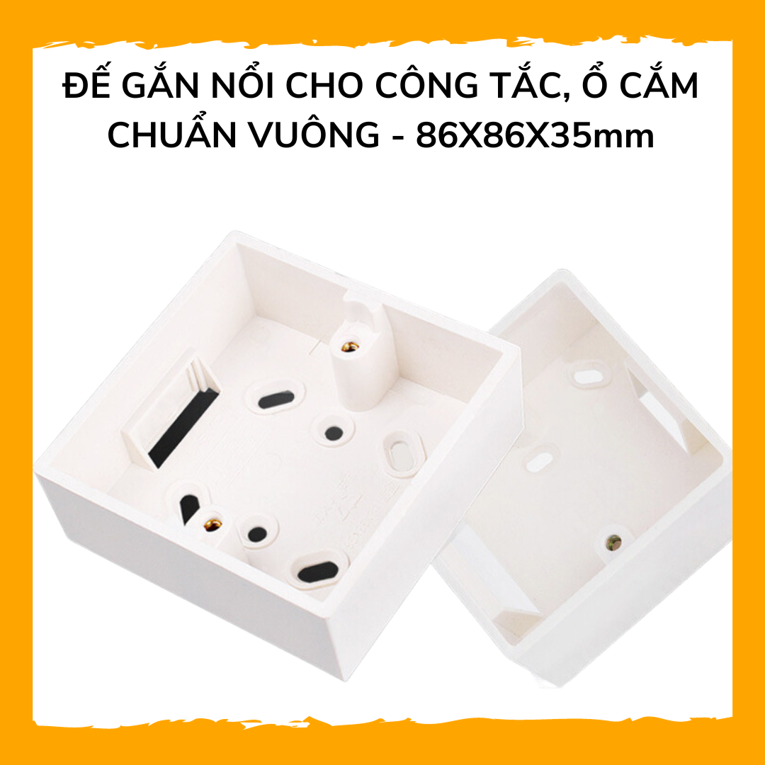 Đế gắn nổi cho công tắc thông minh, ổ cắm điện chuẩn vuông 86x86mm