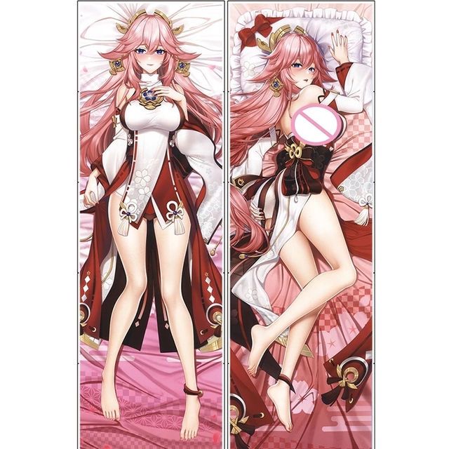 Mới Genshin Impact Anime Phụ kiện Genshin gối trường hợp Yae Miko Dakimakura Hing cơ thể gối trường 