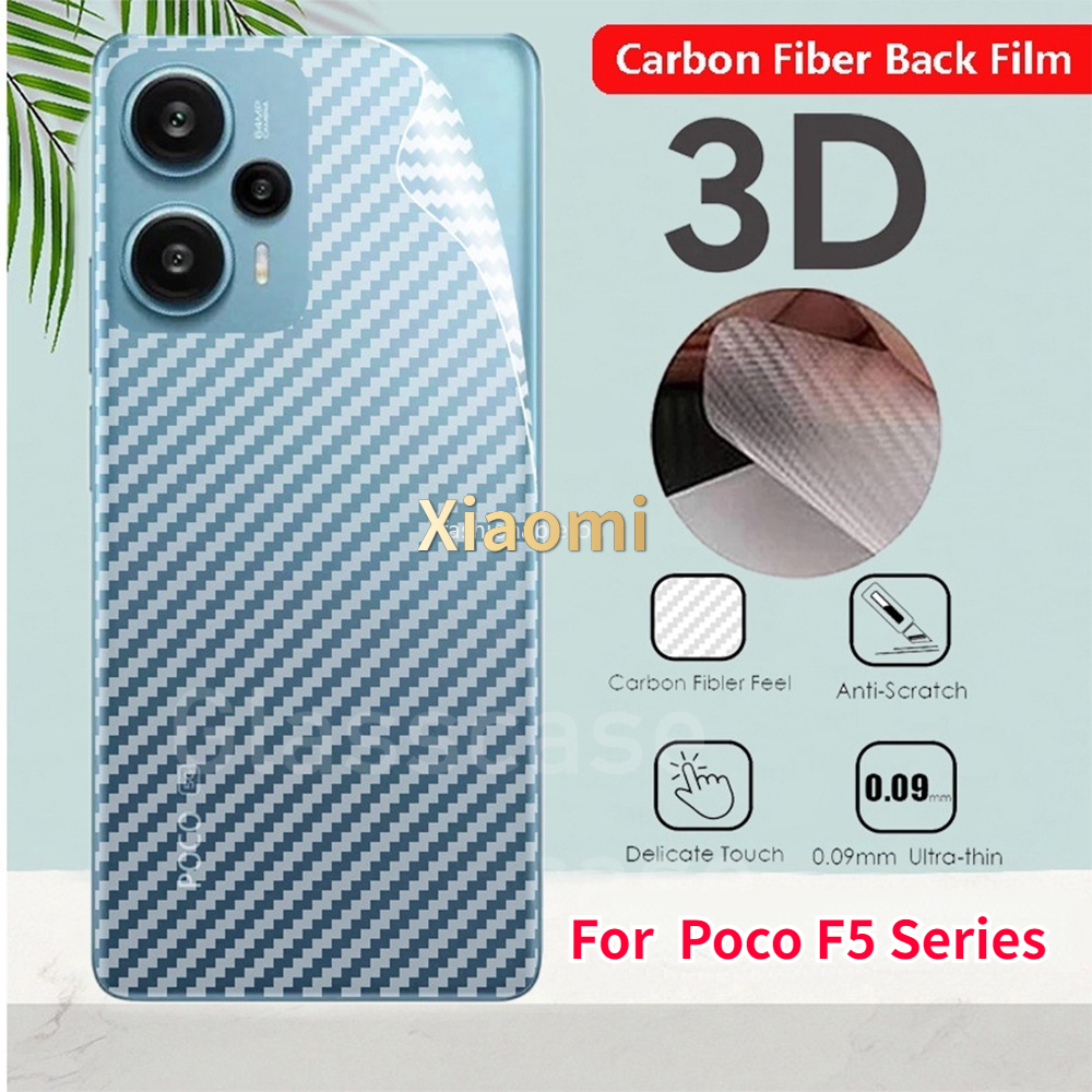 Quay lại sợi Carbon Hydrogel phim cho Xiaomi POCO F5 Pro pocophone f5pro pocof5 Pro pocof5pro 2023 bảo vệ mặt sau miếng dán film mềm bọc hoàn toàn chống xước bảo vệ màn hình sticker chống bụi bẩn