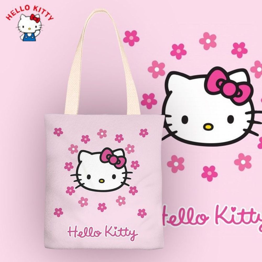 NIAOJIU Mèo kate Túi Vải Hello Kitty Hoạt hình Di động Túi tote Túi mua sắm Sức chứa lớn Túi xách đựng đồ Phụ nữ - 4