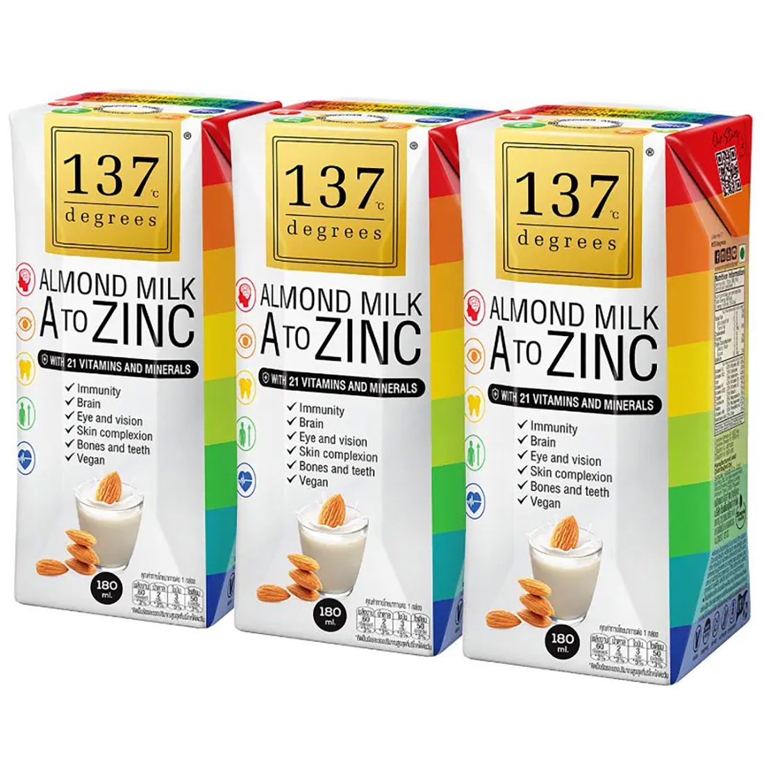 137Degrees Almond Milk A To Zinc3*180 ML ราคา 98 บาท*ส่งฟรี