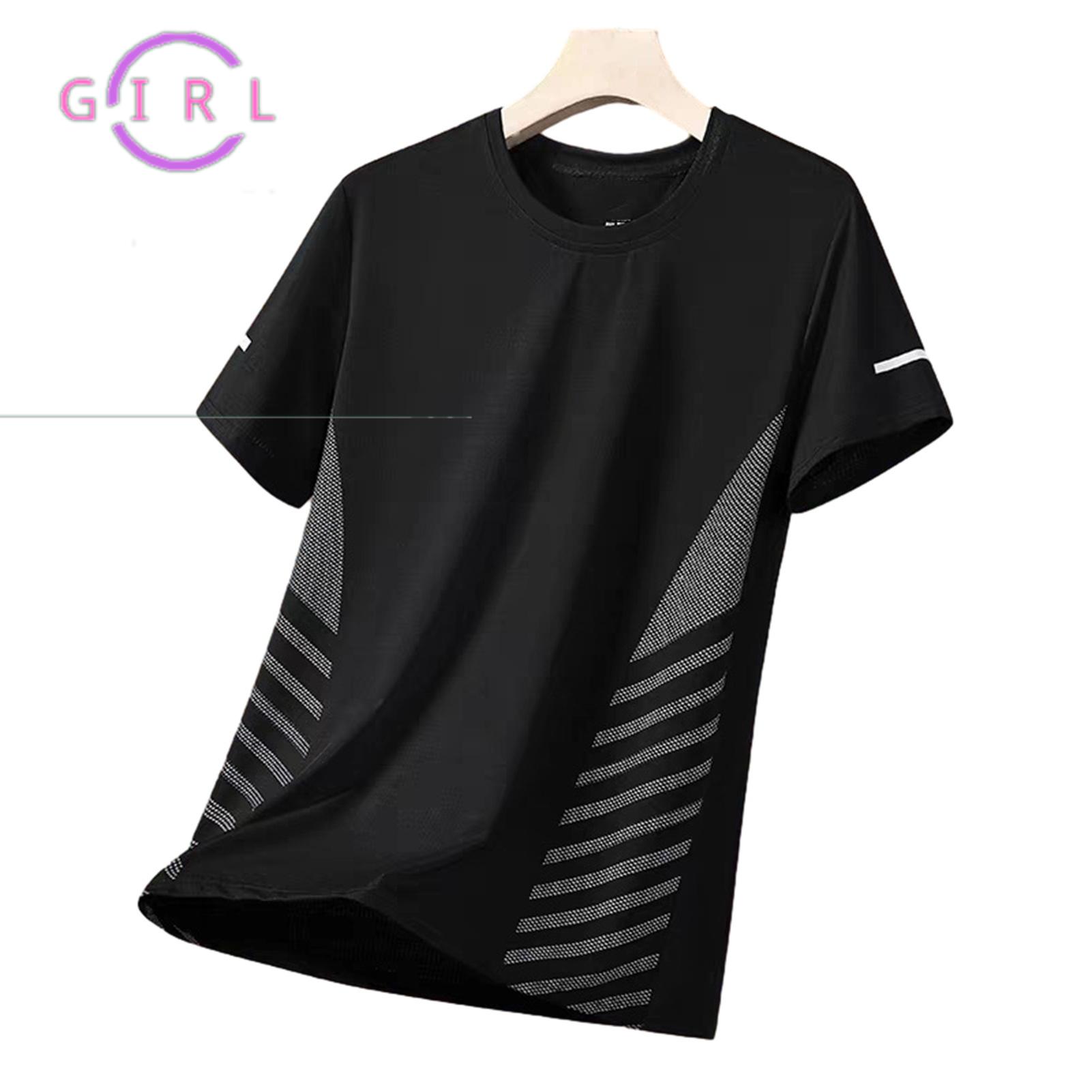 Girls® Breathable Men Sports Top Casual Outdoor Men T-shirt Men's Quick-dry Breathable Mesh T-shirt Loose Fit Athletic Tee for Jogging Gym Fitness Training Outdoor Workouts – Lightweight Summer Sports