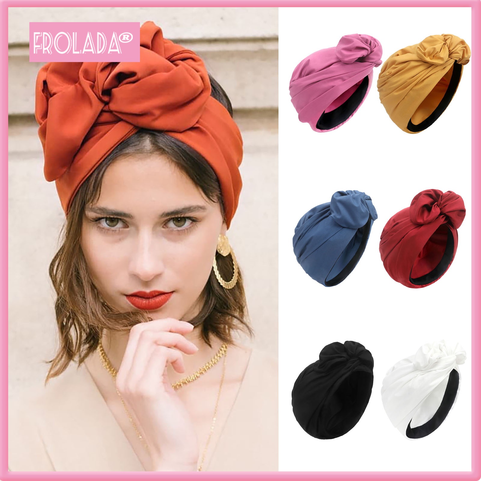 Women Cross Headscarf Solid Color Bow-knot Bandana Soft Breathable Turban Hat Retro Style Headwrap for Short Hair Long Hair Ladies Fashion Accessories ราคา 186 บาท*ส่งฟรี