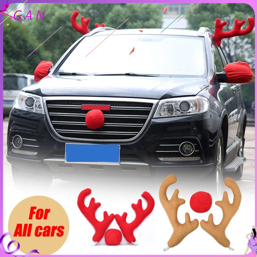 GAN Bộ trang phục sừng Mũi Đỏ Trang trí xe giáng sinh Sừng nai sừng tấm Tuần Lộc Rudolf Đồ trang trí trang trí xe hơi Phổ thông Đồ trang trí xe Đồ dùng giáng sinh
