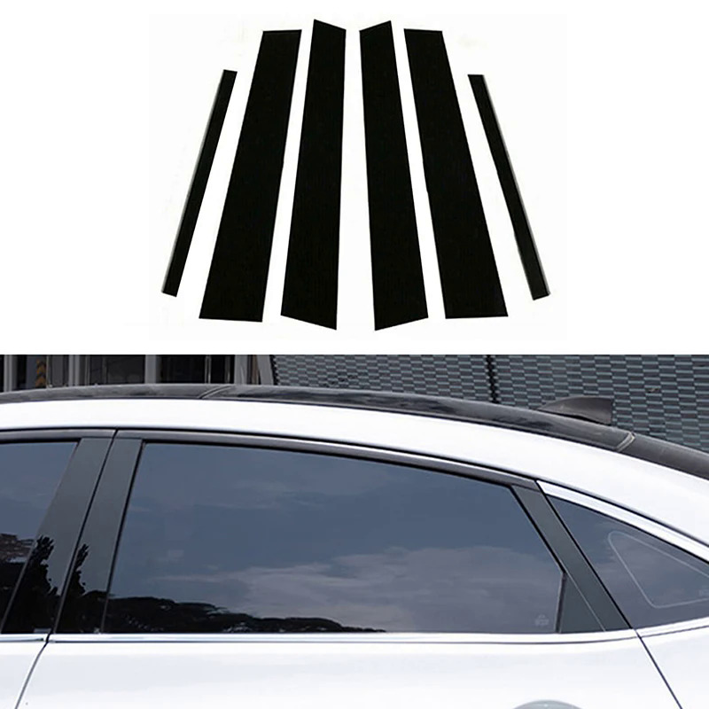6 cái trụ cột xe bài viết cho Hyundai CRETA iX25 2020 2021 2022 2023 Glossy cửa màu đen cửa sổ TRIM Stickers trang trí phụ kiện