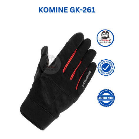 Găng tay đi mô tô xe máy Komine chính hãng GK-261 chất liệu vải thoáng