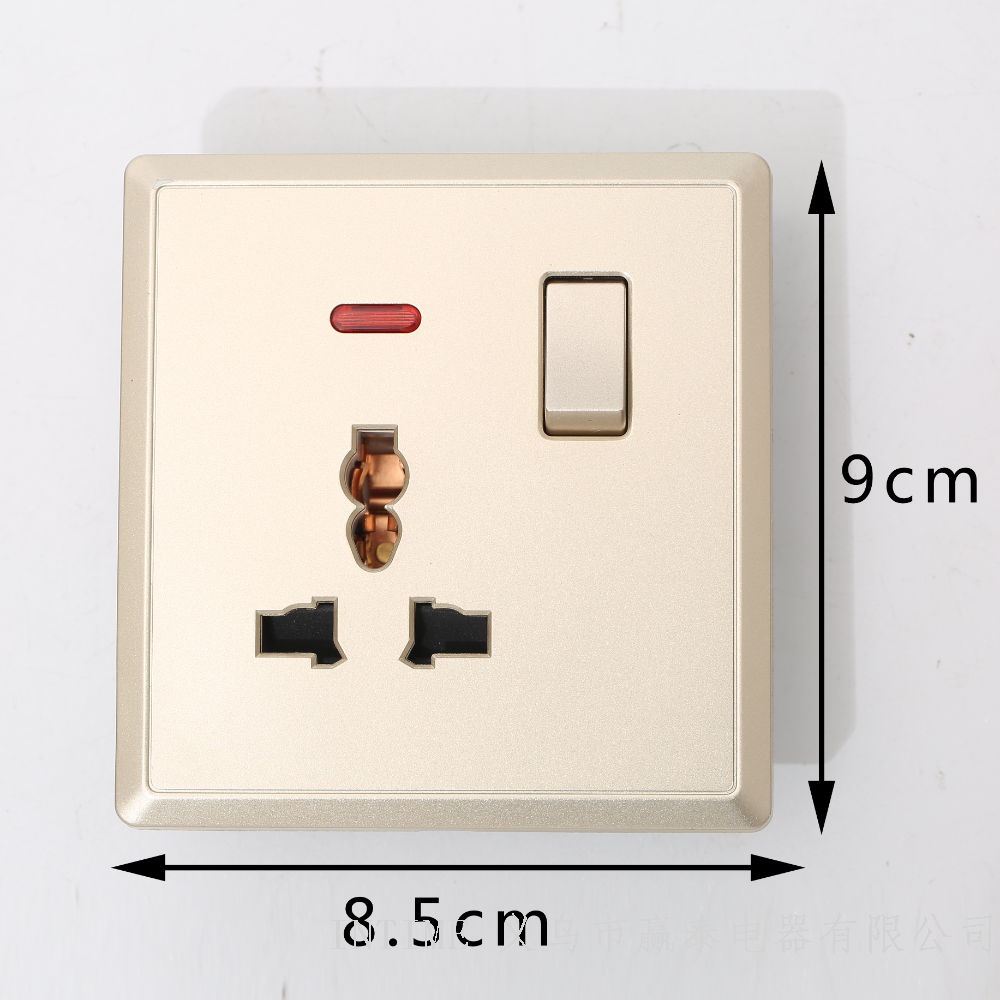 HOT d3b8w6 - Multi-Functional Socket Three-Hole One-Bit Socket with Switch with Indicator Light Wall Socket with the Same Series of Other Products