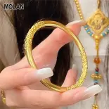 Vintage mạ Vàng Bangle với truyền thống chạm khắc và thiết kế thanh lịch