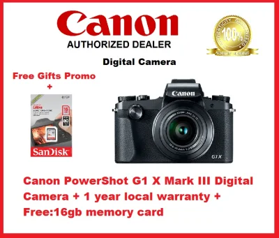 Canon PowerShot G1 X Mark III Digital Camera + 1 year local warranty + Free:16gb memory card