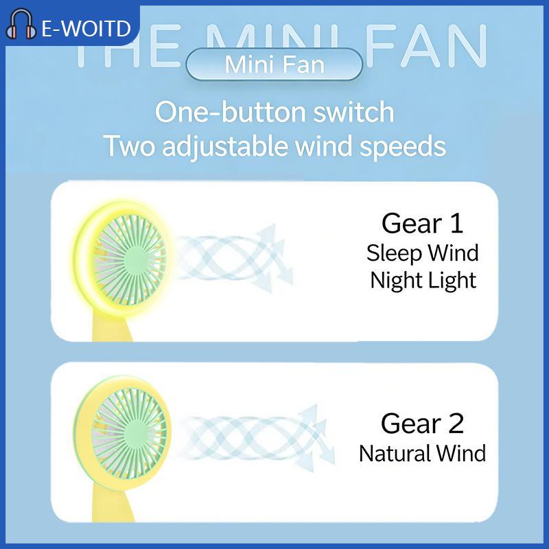 Mini Handheld Fan, Battery Powered, USB Charging, Various Colors