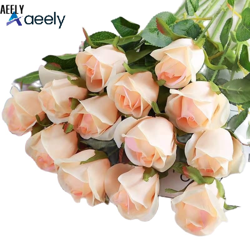 Aeely hoa hồng nhân tạo hoa hồng trang trí phòng khách hoa giả hoa lụa hoa giả nhựa đơn bó hoa khô đồ trang trí