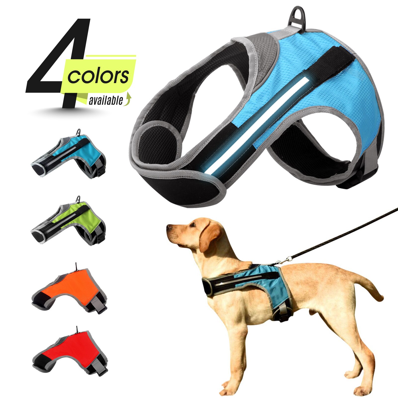 Dog Vest Harnesses Dog Leash Chest Strap Multi Color LED Reflective Comfortable Padded Adjustable Straps Harness Collar Pet
