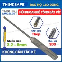 Mũi khoan bê tông không tắc kê chuôi gài sds KingBlue KBL2 mẫu mới 3.2-4.5mm chất liệu thép hợp kim khoan sâu 50mm