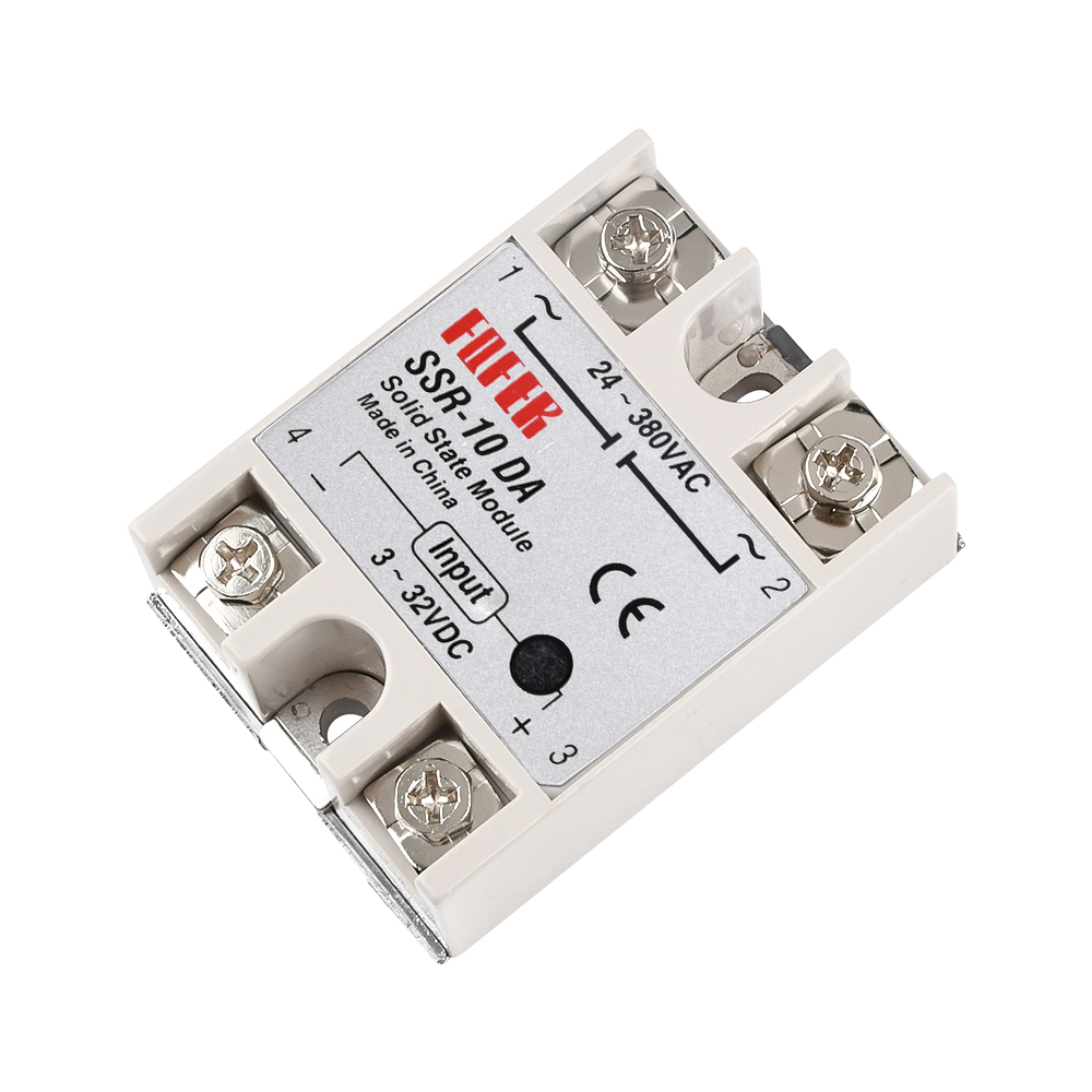 DC-AC Rơ Le bán dẫn SSR-10DA 10A 3-32V DC để AC 24-380V SSR công tắc Rơle