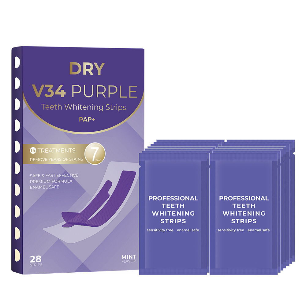 28Pieces DRY V34 PURPLE Professional Teeth Brightening Strips