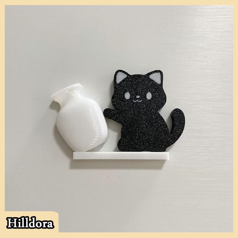 [Hilldora] Mèo Đẩy Bình Nam Châm Tủ Lạnh Trang Trí Nội Thất Tủ Lạnh Nam Châm Mèo Râu Bộ Sưu Tập Hộp Tưởng Niệm Nhà Văn Phòng Trang Trí Nội Thất Cho Món Quà - 3