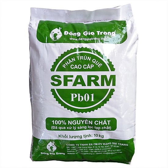 Phân trùn quế nguyên chất cao cấp Sfarm 10kg