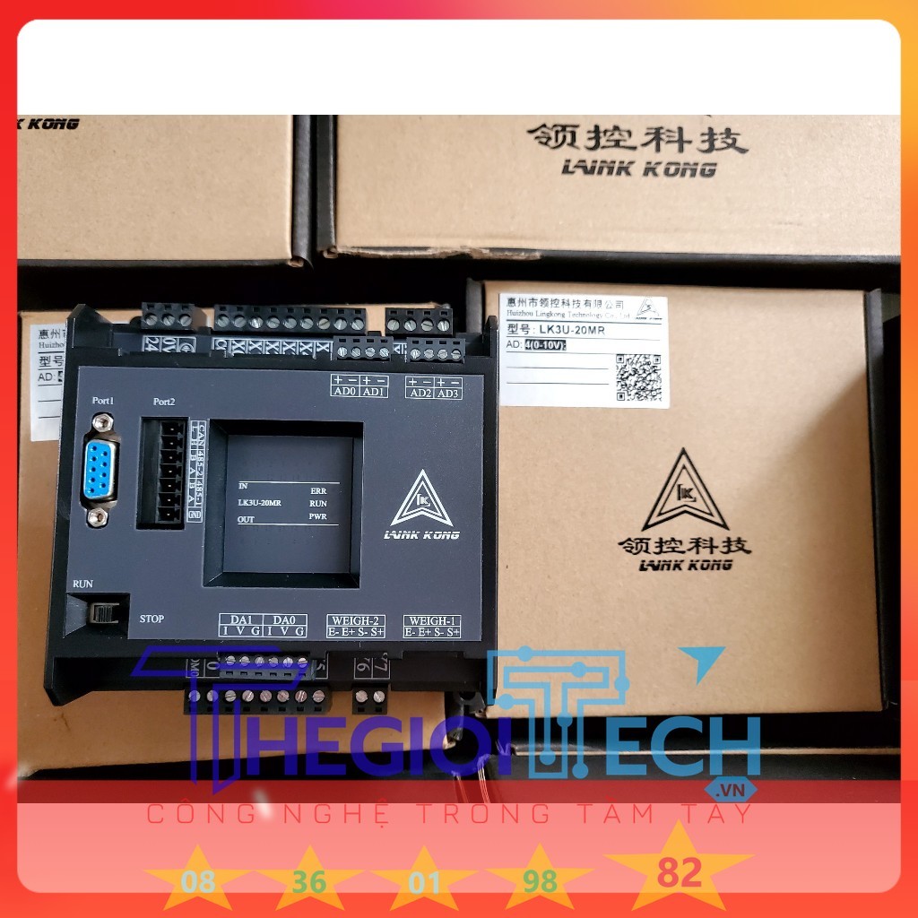 Bộ lập trình PLC LK3U FX3U 14 16 20 24 30 32MT 32MR 48 64 MT MR MRT AD 2DA phát xung 4/8 TRỤC RTC Modbus RTU RS485 ADPRW - FX3U-20MR LK