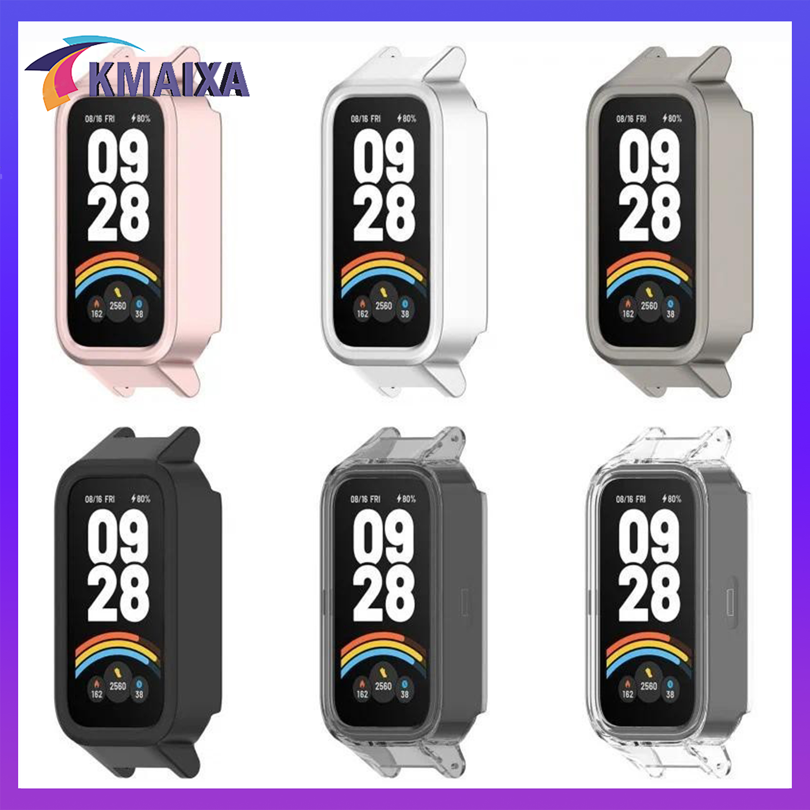 PC กรณี for Smartwatch Xiaomi Mi Band 9 Active ฮาร์ดฮอลโลว์ปกป้องหน้าจออุปกรณ์เสริมกันชนสำหรับ for Redmi Band 3 ราคา 27 บาท*ส่งฟรี
