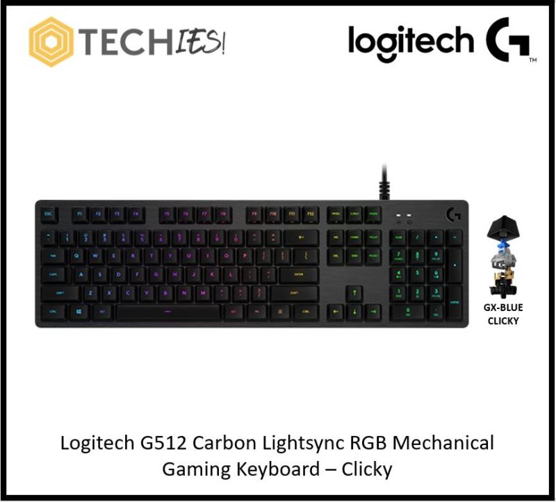 [FREE PALM REST] Logitech G512 Carbon Lightsync RGB Mechanical Gaming Keyboard Singapore