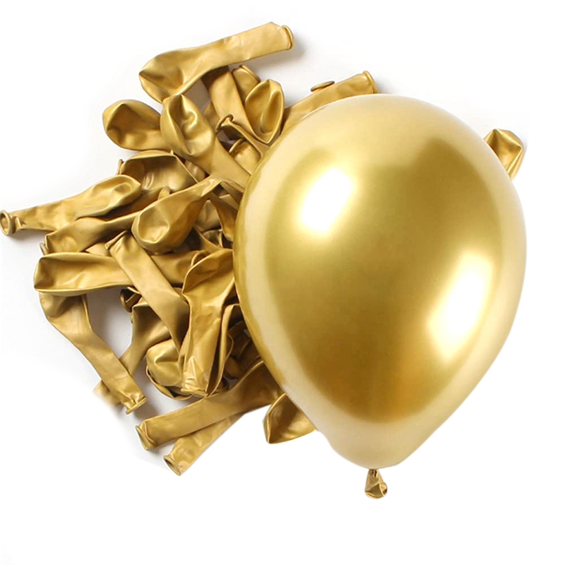 【Laftg mall】-100Pcs Gold Metallic Chrome Latex Balloons, 5Inch Round Helium Balloons for Wedding Graduation Anniversary Baby Shower