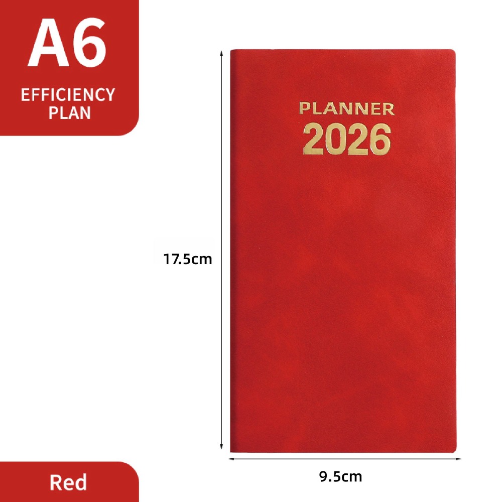 78YUANFF A6 2026 Agenda Book with Calendar To Do List Daily Weekly Planner High Quality Appointment Notebooks School Office