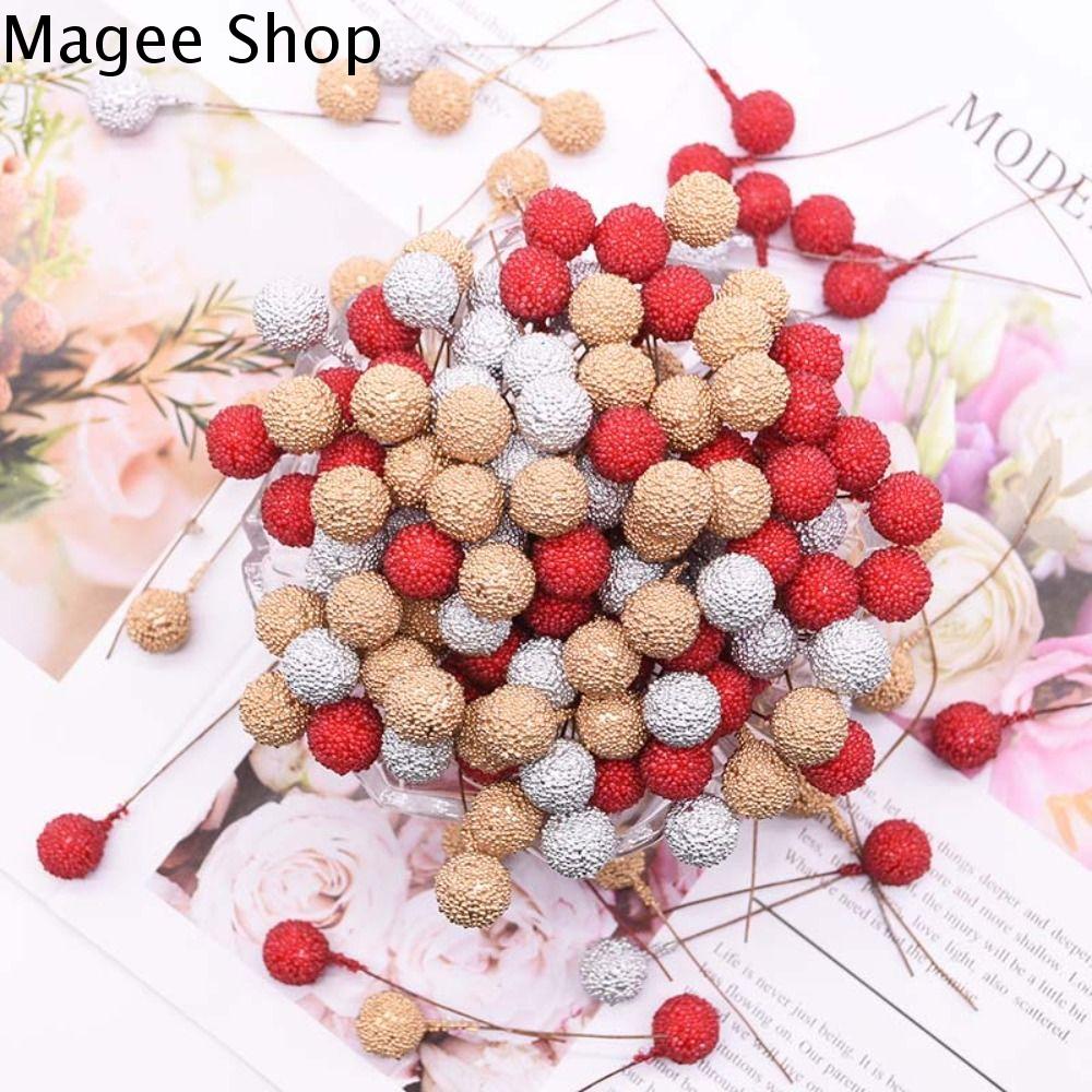 MAGEE 1.2cm Thời trang Sáng Tạo Nguồn Cung Cấp bên Trang Trí đám cưới Trang Trí thủ công Bó hoa Bọt Nhị Hoa Vật Liệu Nhân tạo Berry Nhân tạo Trái Cây Hoa Phụ Kiện Sương giá Giọt Trái Cây