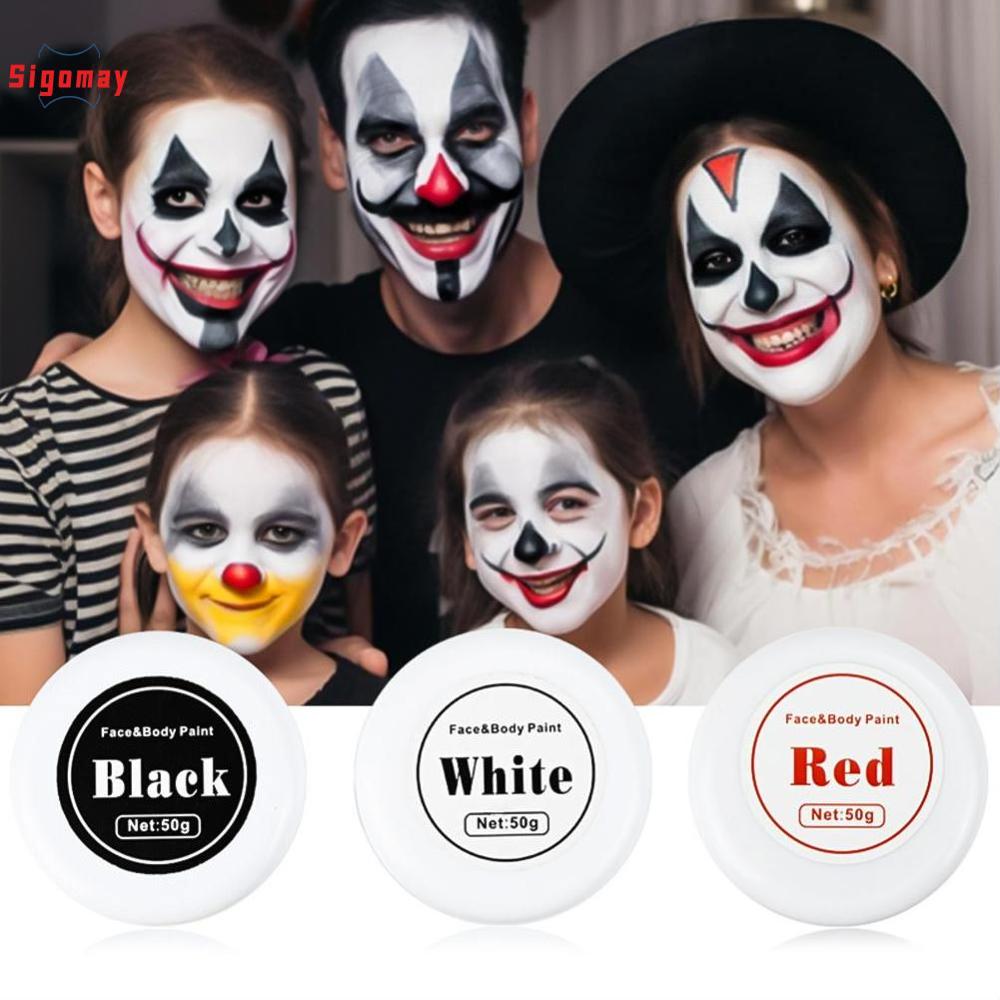 Sigomay sơn mặt chuyên nghiệp sơn cơ thể trang điểm trắng đen đỏ sơn hiệu ứng đặc biệt trang điểm cho trẻ em Halloween Giáng sinh Masquerade cosplay