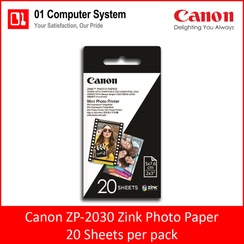 Canon ZP-2030 Zink Photo Paper 2 X 3 20 Sheets per Pack Singapore