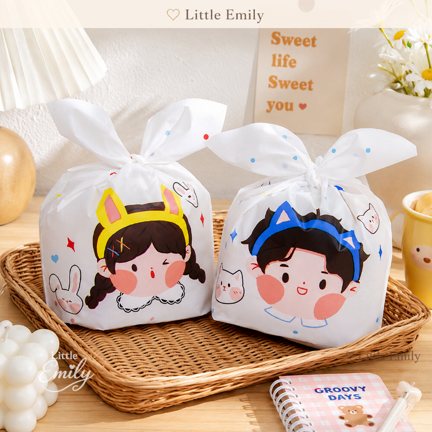 FP1692 (50 PCS) Kawaii Boy Girl Happy Loot Bag Gift Cookie Candy Loot Party Bag Rabbit Ear