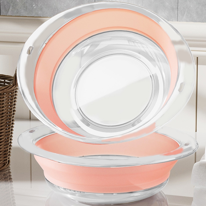 Spring Home กะละมังพับได้ เหมาะสำหรับเดินทางกลับบ้าน กะละมังซิลิโคนอเนกประสงค์ พกพาสะดวก สวยงามและโปร่งใส ราคา 59 บาท*ส่งฟรี