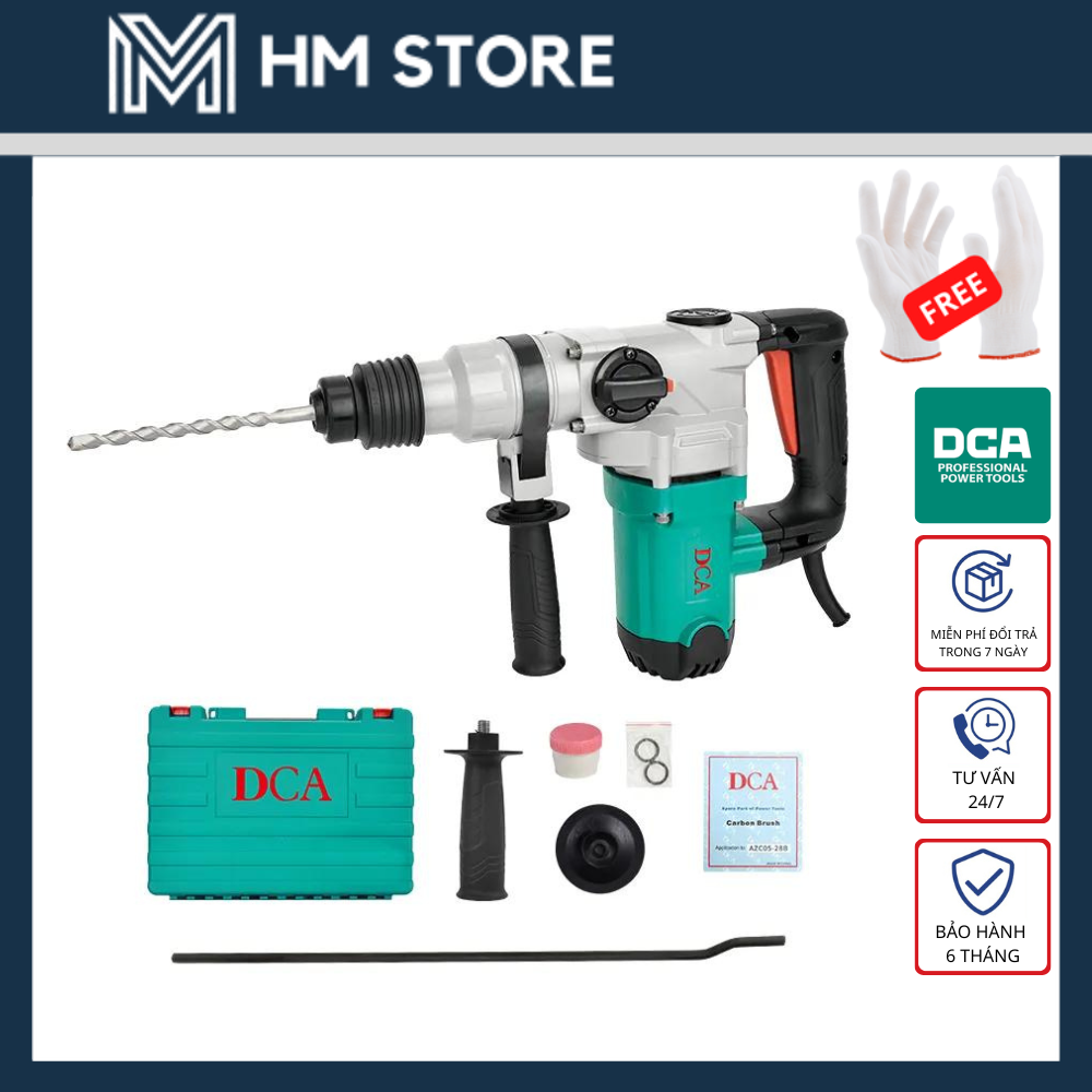 MÁY KHOAN ĐỤC BÊ TÔNG 2 CHỨC NĂNG DCA 1100W - HÀNG CHÍNH HÃNG - AZC03-28