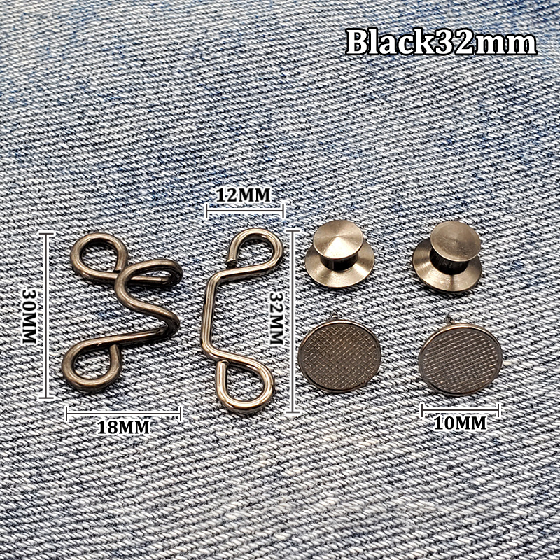 CTRL 1 Bộ ghim cài nút quần Jean Kim loại không đinh ghim kẹp quần có thể tháo rời Ghim Cài Áo Thắt Eo cho nữ