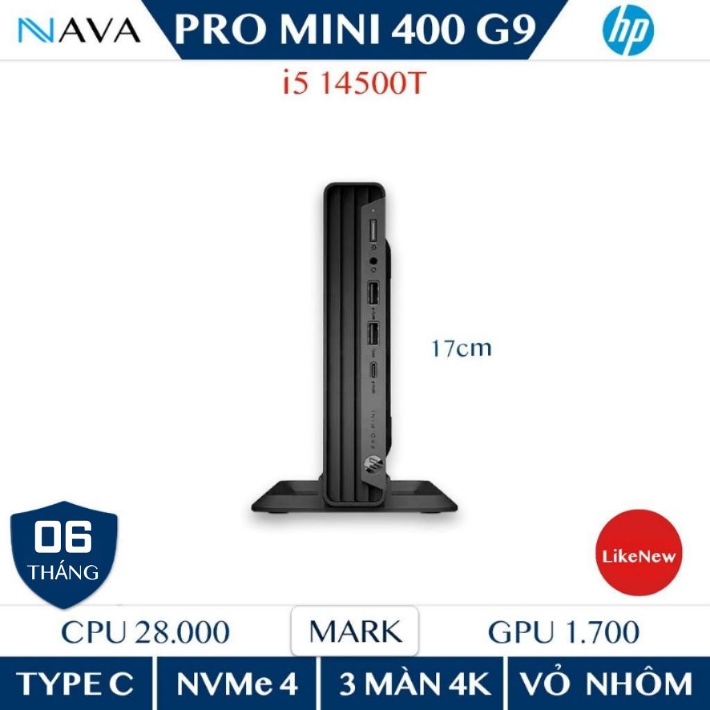 [Likenew] Mini Pc Hp Pro Mini 400 G9 I5 - 14500t Gen14, Ddr5 Ram, Nvme Ssd with Office-Standard Performance Giá 11,390,000 Đồng*Miễn phí vận chuyển