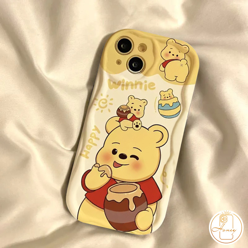 Vỏ điện thoại gấu dâu hạnh phúc hoạt hình tương thích cho iPhone 11 14 13 12 Pro Max 7plus 8Plus XS x Max SE 2020 XR 7 8 6S 6 Plus Ốp chống sốc mềm dễ thương