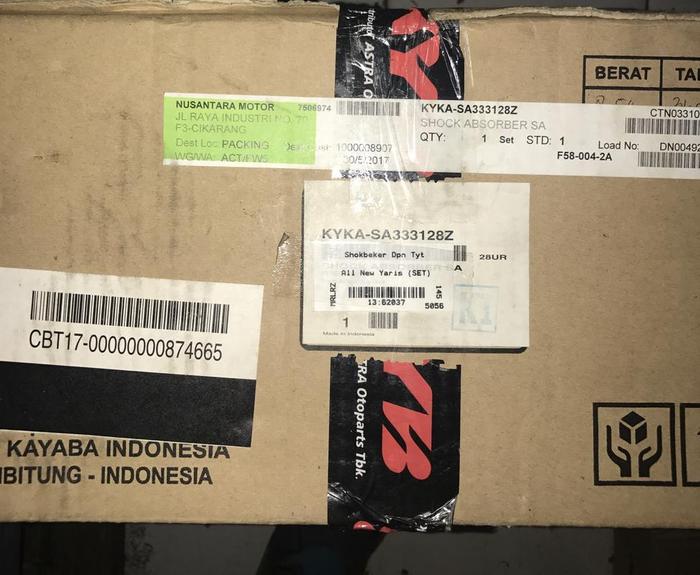 PEREDAM KEJUT ALL NEW VIOS DPN KYKA-SA333128Z KAYABA SET 62037 Harga 1,801,000 rupiah*Gratis Ongkir