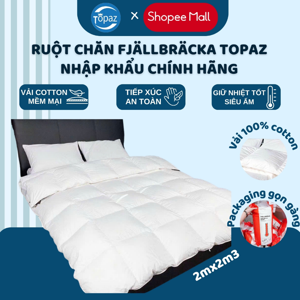 Ruột Chăn FJÄLLBRÄCKA Chất Lượng Cao TOPAZ Nhập Khẩu Chính Hãng, Vải 100% Cotton Mềm Mại An Toàn Cho Da Giá 930,000 Đồng*Miễn phí vận chuyển