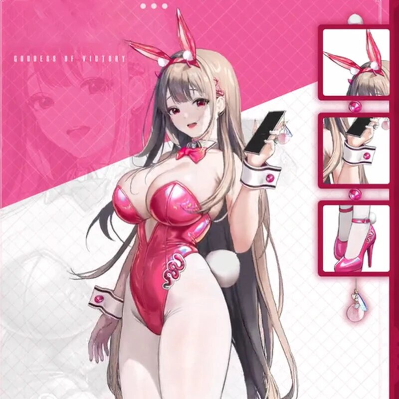 【Top-Rated Product】 The Goddess Of Victory Nikke Bunny Girl Cosplay Costume Artificial Suit Wig Rabb