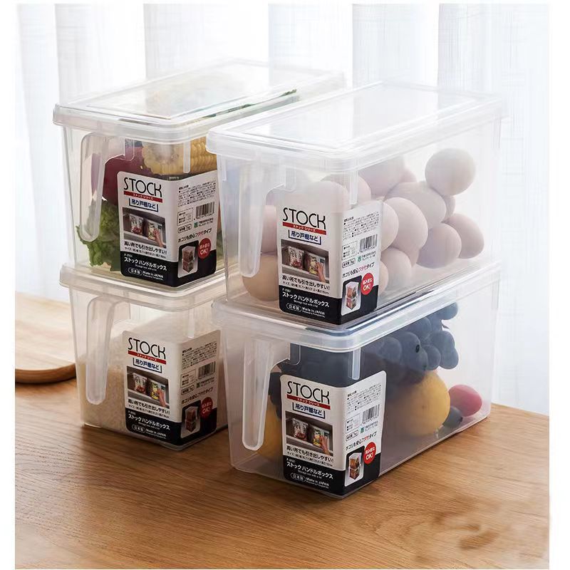 Refrigerator food grade preservation kitchen egg box, vegetable fruit storage box with handle and lid Food Storage & Dispensers
