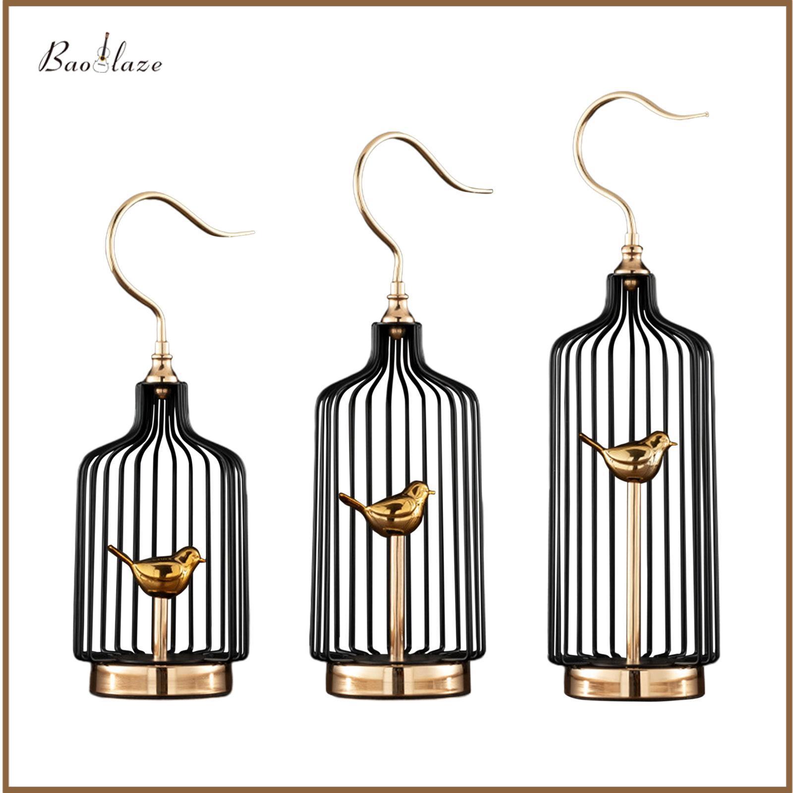 Bird Cage Decor Artworks Bird Cage Sculpture Miniature Desktop Birdcage Figurine for Home Bedroom Office ราคา 2,099 บาท*ส่งฟรี