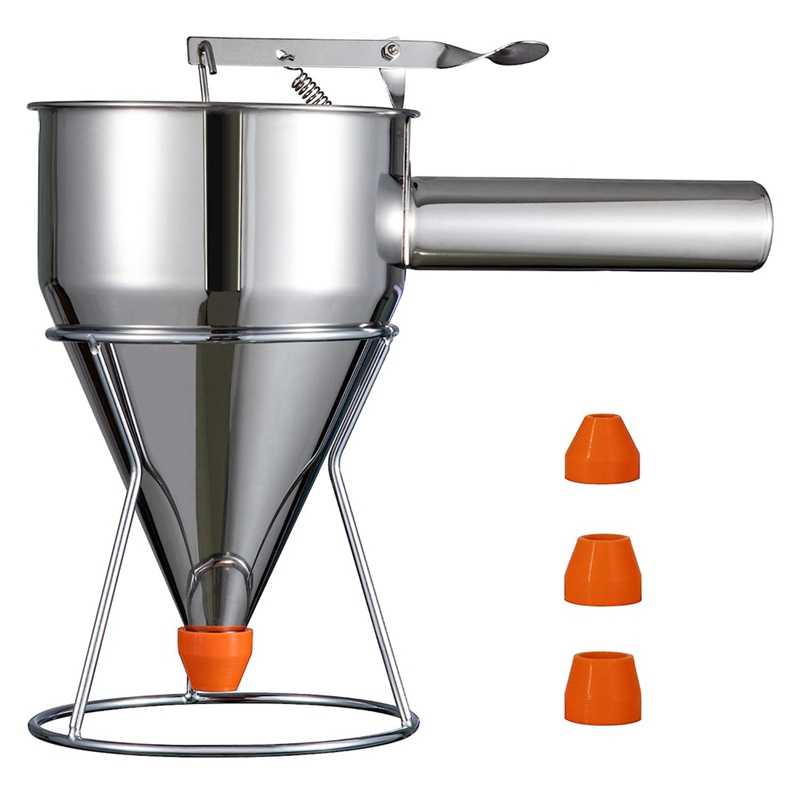 Pancake Batter Dispenser, Multi- Stainless Steel Funnel Cake Dispenser with Stand Great for Pancakes,Baked