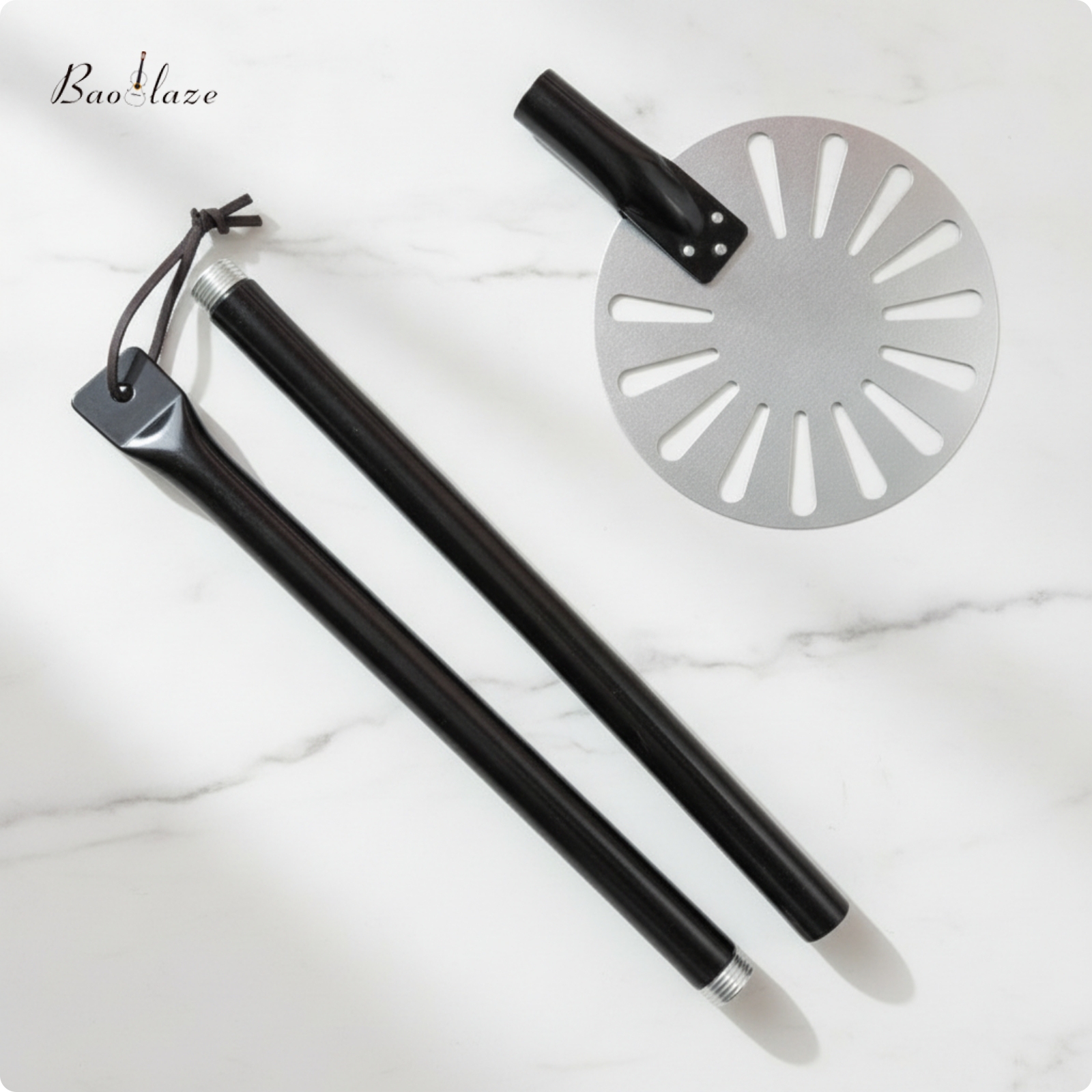 Baoblaze Aluminum Perforated Pizza Peel Metal Pizza Peel with Detachable Handle Round Tool Lightweight for Home Bakers, Baking ราคา 2,775 บาท*ส่งฟรี
