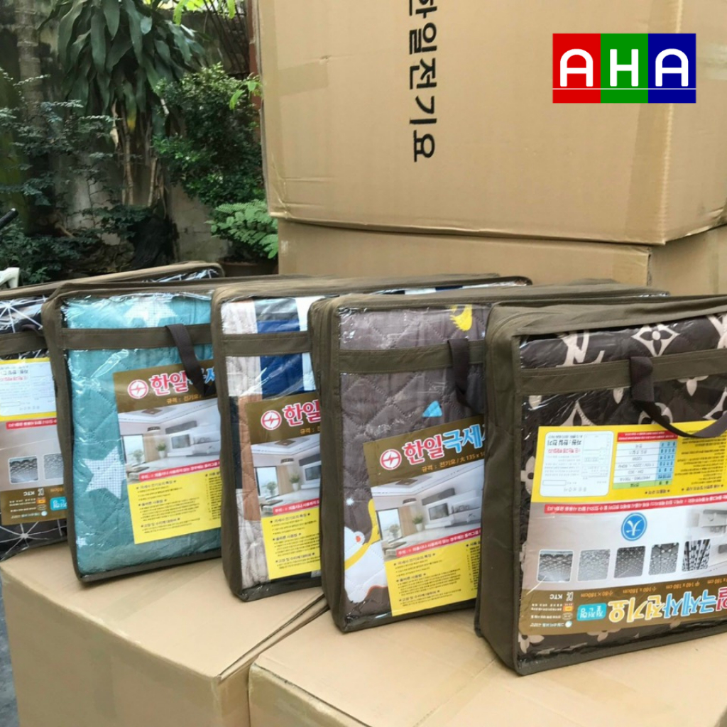 Chăn đệm điện sưởi Hàn Quốc cotton Korea AHA hàng nhập khẩu bảo hành chính hãng 12 tháng