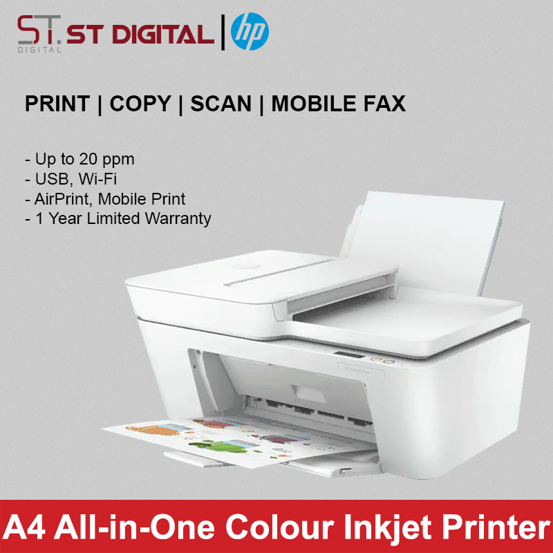 HP DeskJet Plus 4120 All-in-One Colour Printer Color Inkjet Printer Color Printer Replacement of 3830 upgradable version of 2723, 3723 Singapore