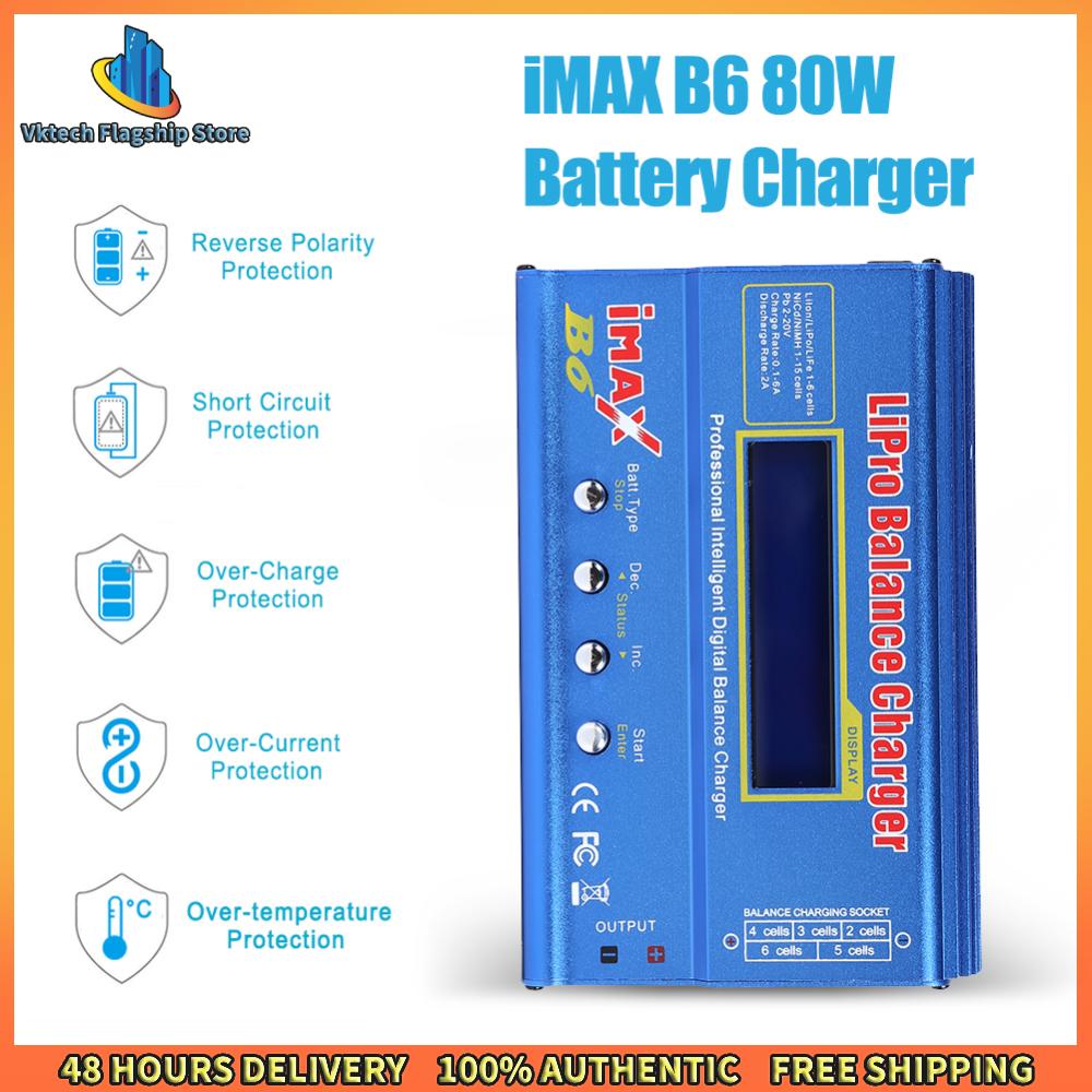 IMAX B6 Lipo Balance Charger AC/DC 80W Balance Charger Adapter LCD Dispaly Discharge Power 5W 18V 6A for LiPo NiMH NiCd LiFe Pb Battery ราคา 544 บาท*ส่งฟรี