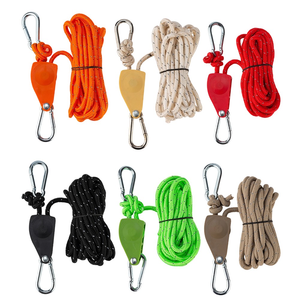 Bộ điều chỉnh dây ròng rọc 2 ngoài trời phản quang 4mm và 6mm cho thiết bị lều
