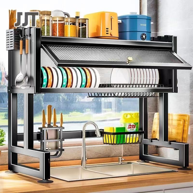 Dish drain rack Multi-purpose countertop dishwashing sink Kitchen sink shelf Bowl above sink Storage cupboard ราคา 980 บาท*ส่งฟรี
